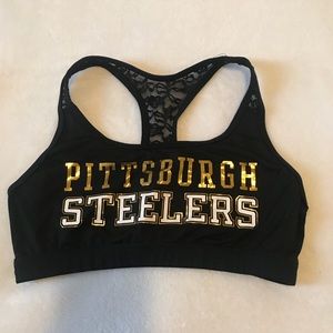 PINK Pittsburgh Steelers sports bra